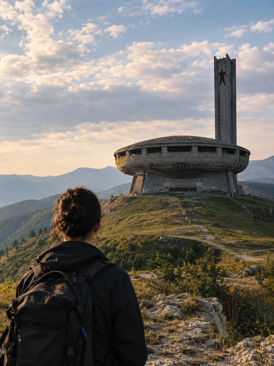 Blick auf das Buzludzha-Denkmal